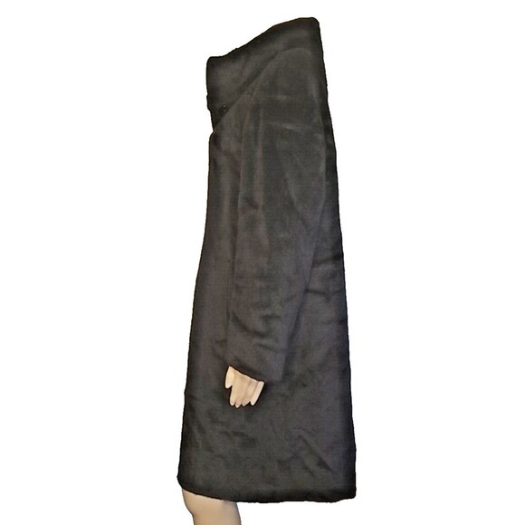 Cinzia Rocca Womens Baby Llama Wool Coat Mink Collar size 6 Bemberg Italy - Picture 6 of 13